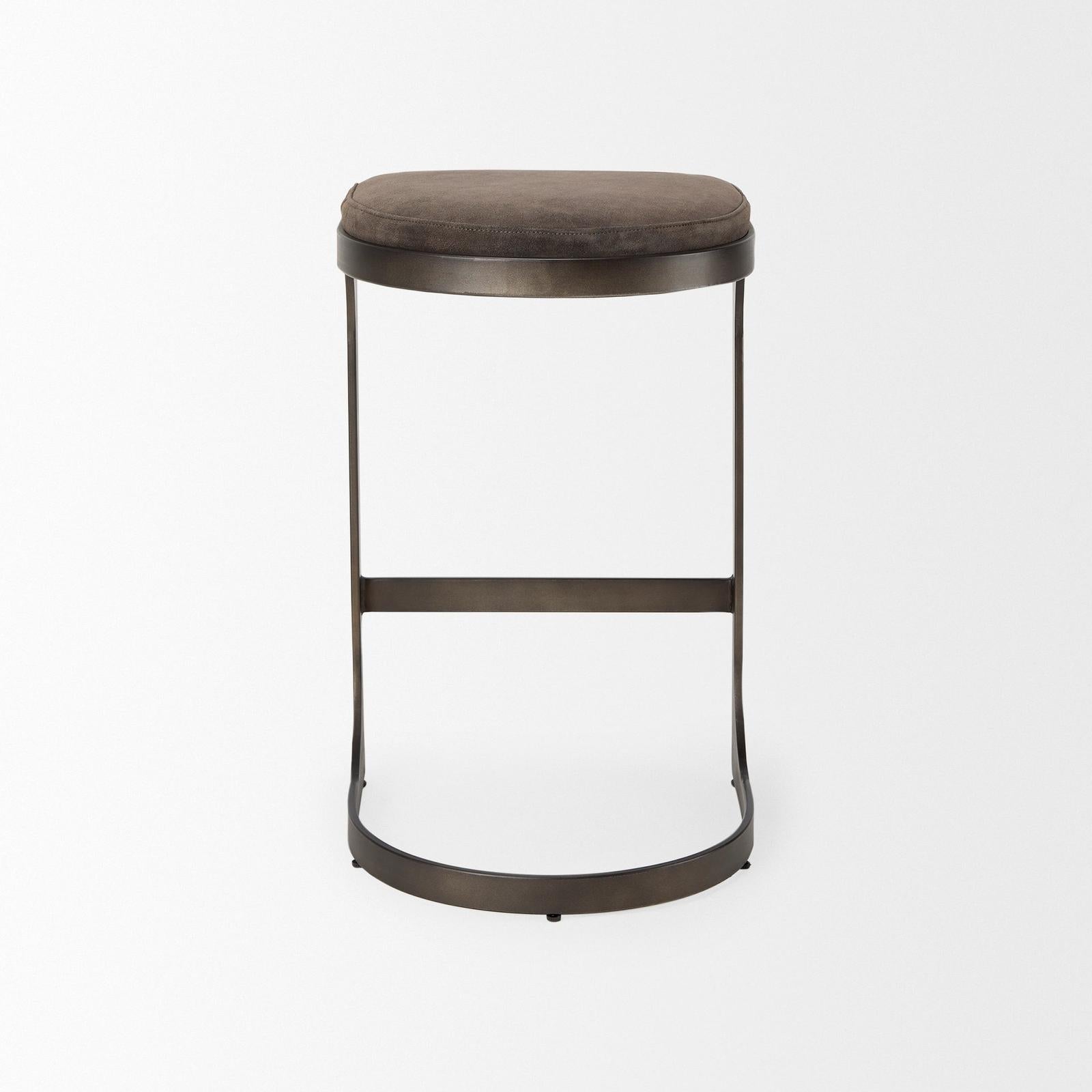 Mercana Tyson Brown/Gray Suede W/ Metal Frame Counter Stool Clearance