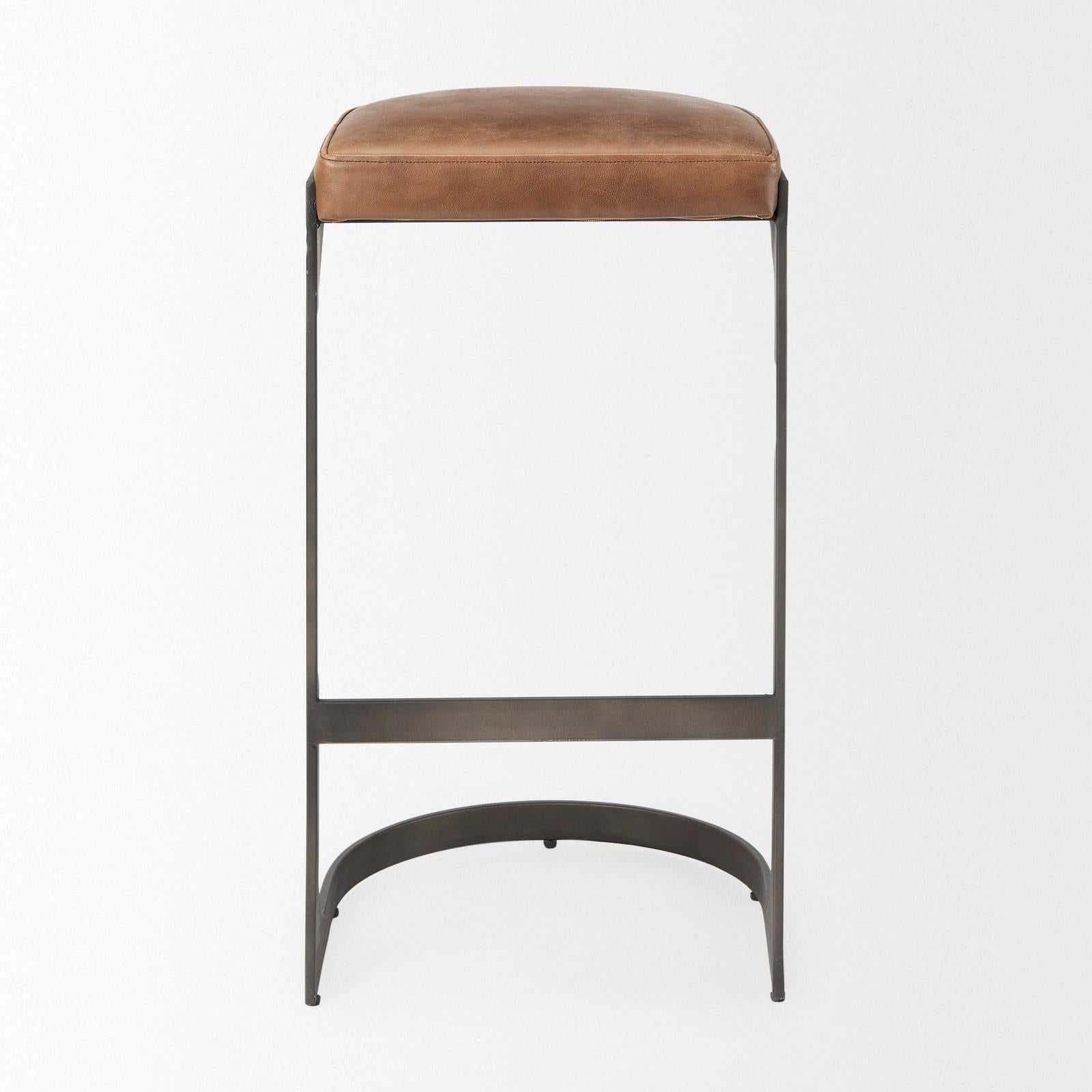 Mercana Tyson Leather W/ Metal Frame Bar Stool Clearance