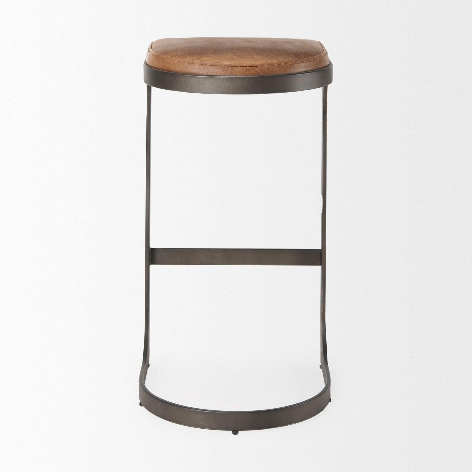 Mercana Tyson Leather W/ Metal Frame Bar Stool Clearance
