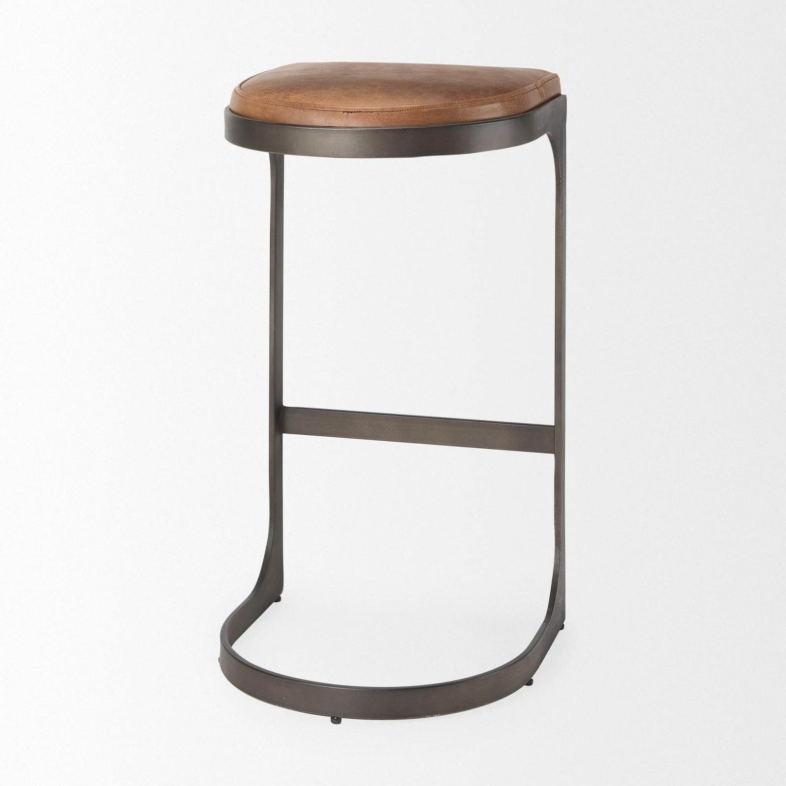 Mercana Tyson Leather W/ Metal Frame Bar Stool Clearance