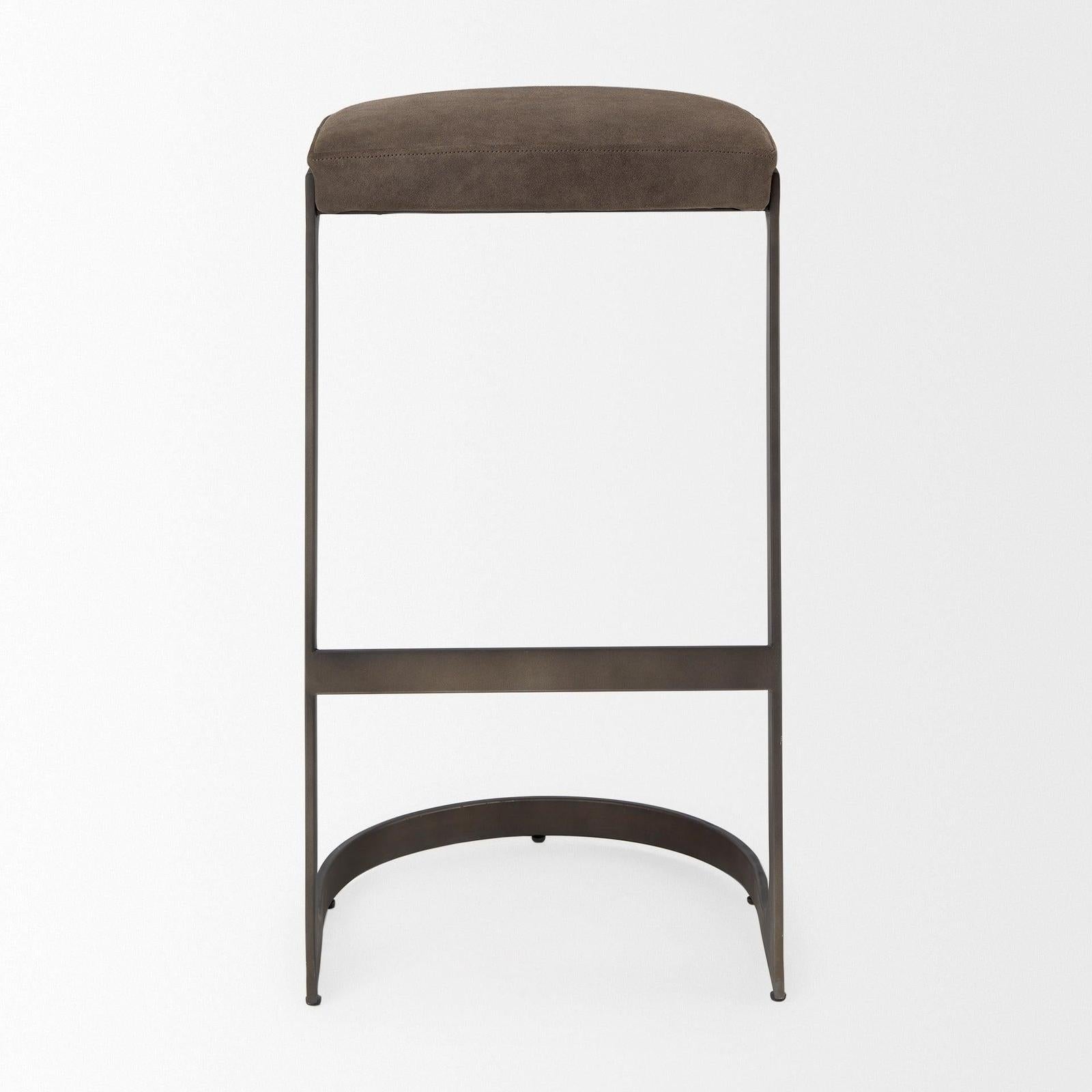 Mercana Tyson Brown/Gray Suede W/ Metal Frame Bar Stool Clearance