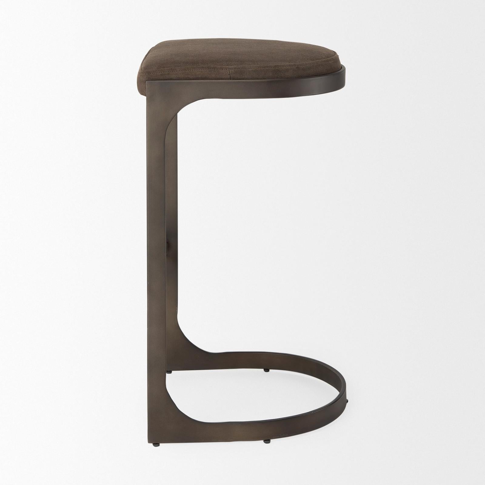 Mercana Tyson Brown/Gray Suede W/ Metal Frame Bar Stool Clearance