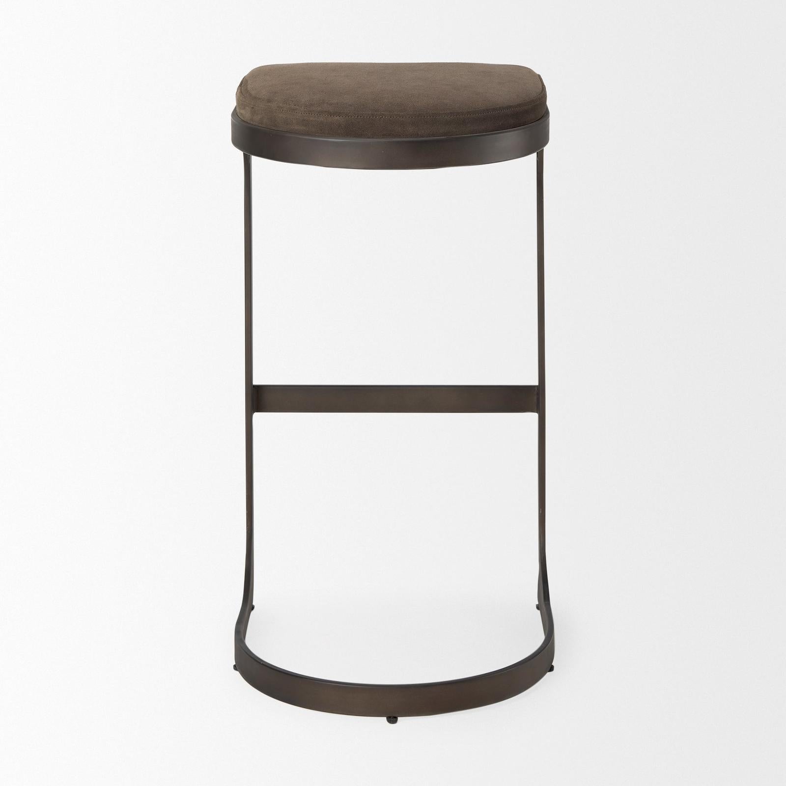 Mercana Tyson Brown/Gray Suede W/ Metal Frame Bar Stool Clearance