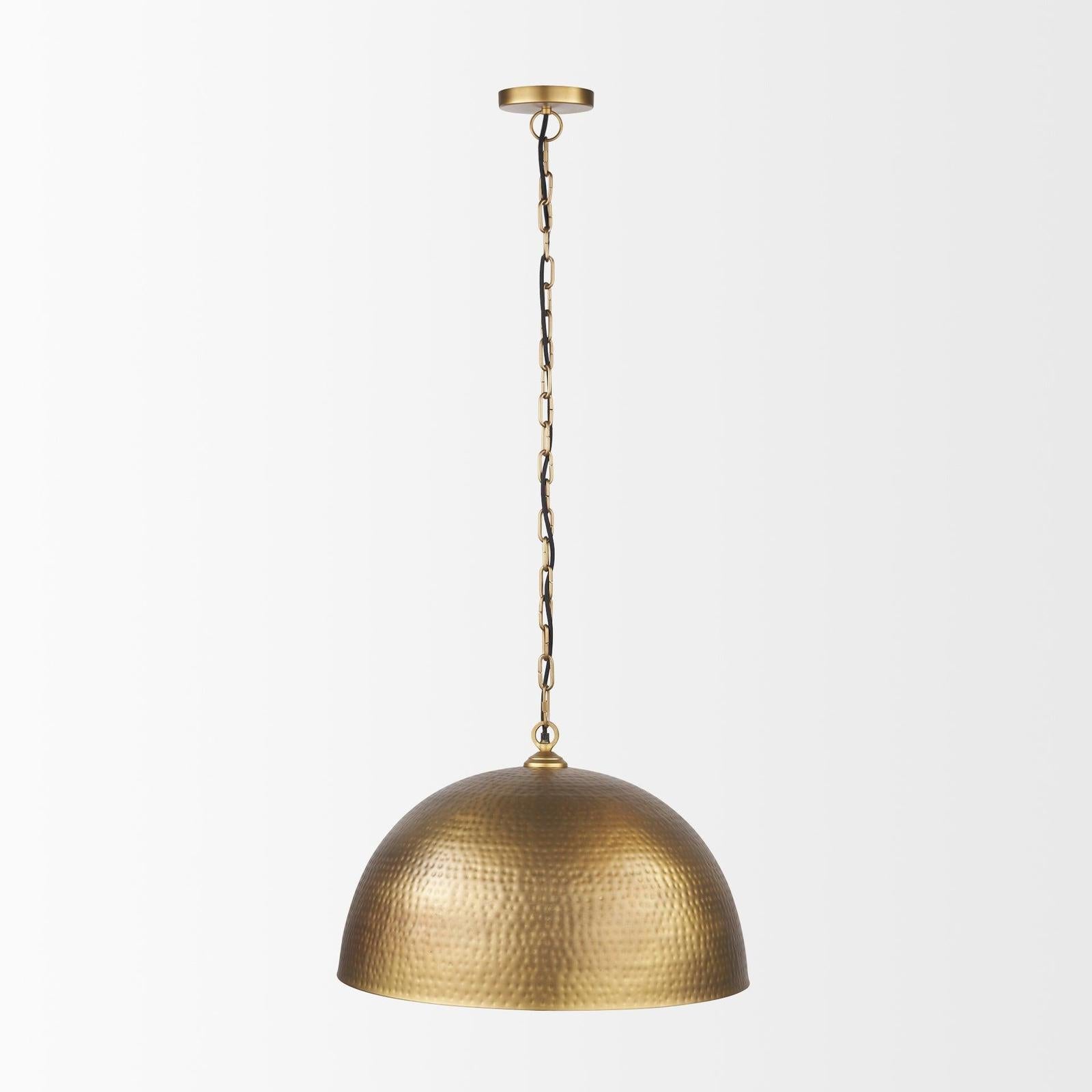 Mercana Karina Round Hammered Metal Dome Pendant Light