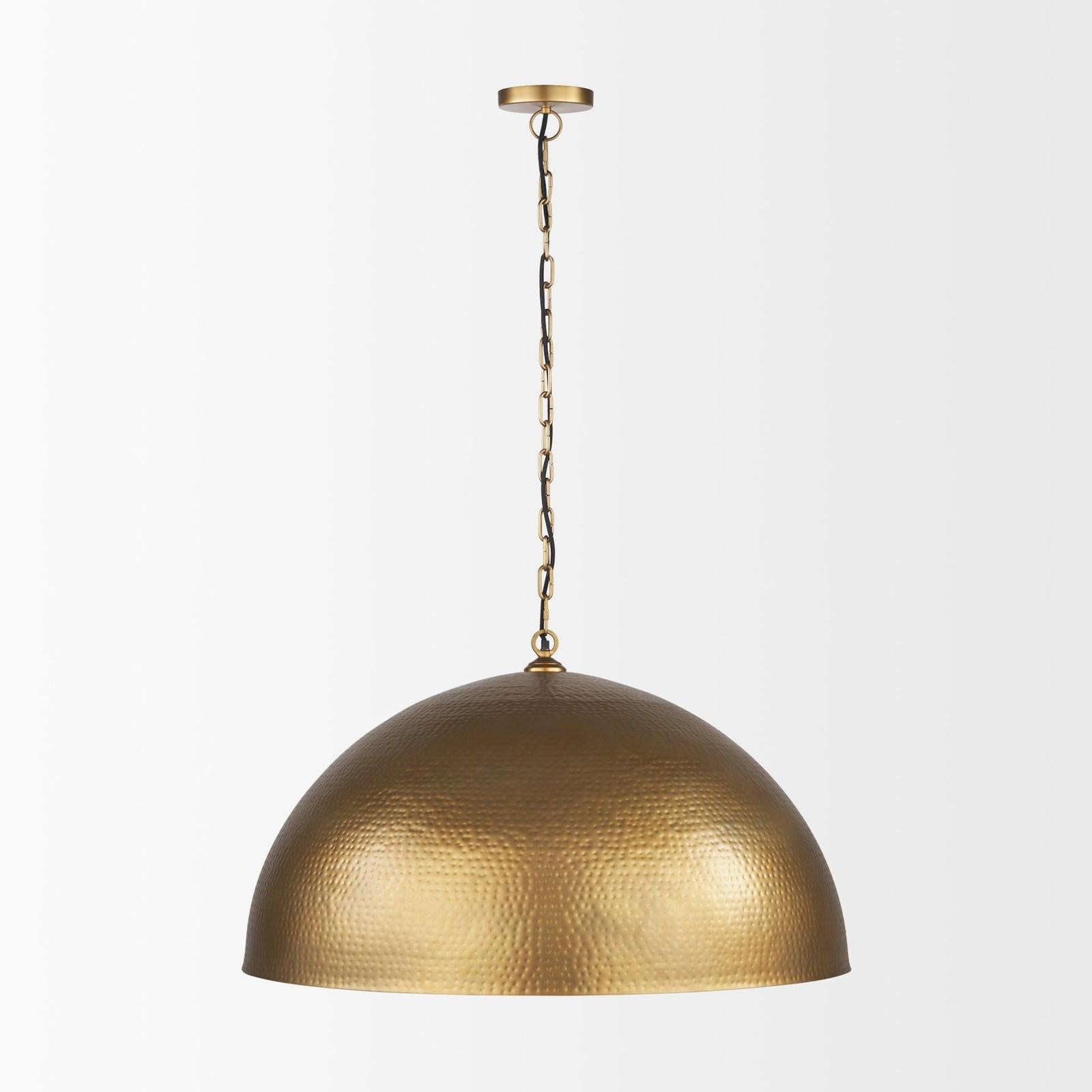 Mercana Karina Round Hammered Metal Dome Pendant Light