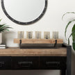 Mercana Benk Wood and Black Metal Five Cup Candle Holder Clearance