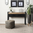 Mercana Aalia Leather and Jute Pouf