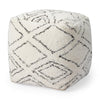 Mercana Tapir Beige Cotton Argyle Pattern Square Pouf