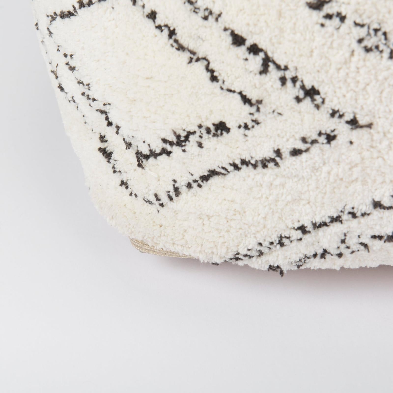 Mercana Tapir Beige Cotton Argyle Pattern Square Pouf