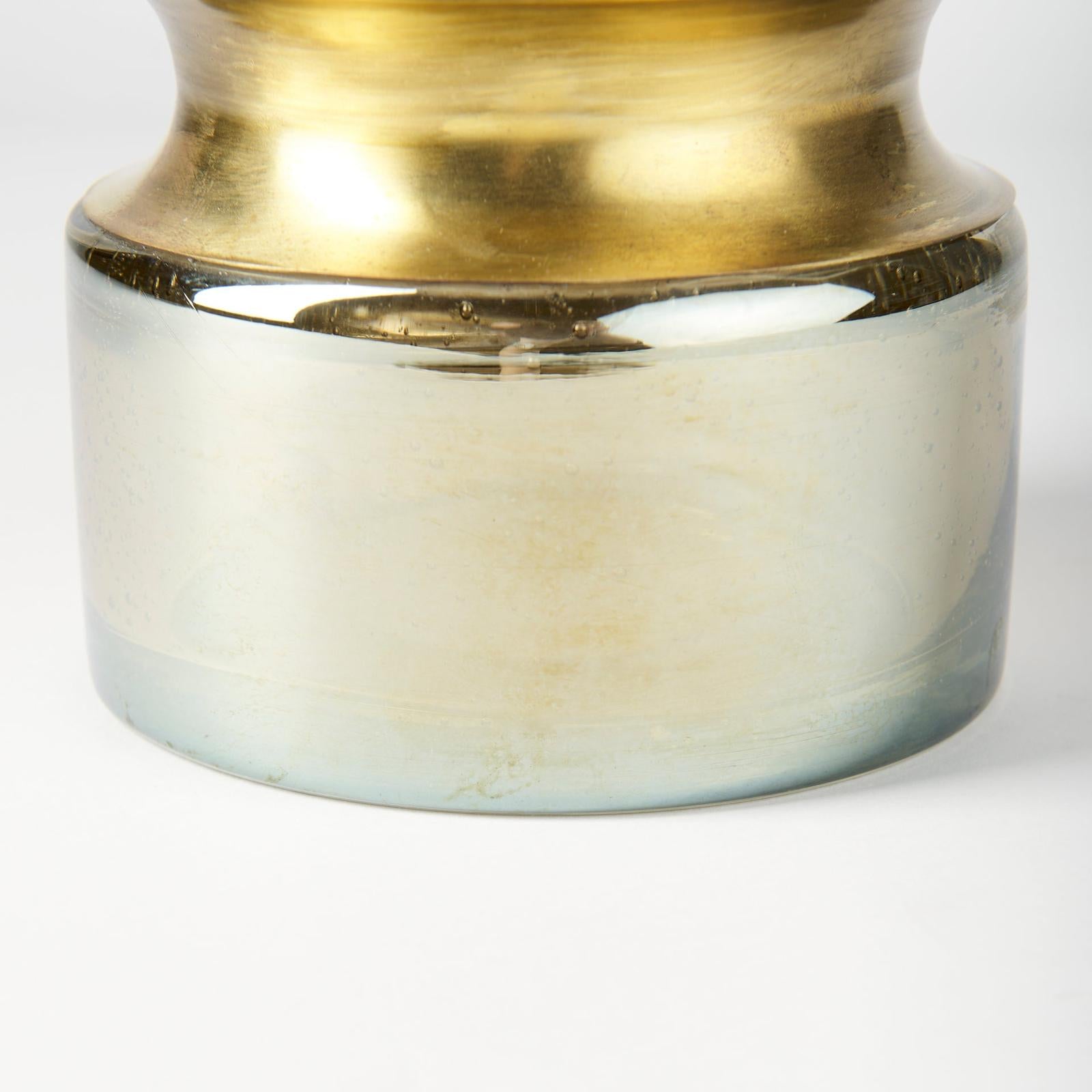 Mercana Adriatic Brushed Gold Metal Glass Vase