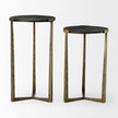 Mercana Atticus Antiqued Gold Metal Nesting Accent Tables - Set of 2