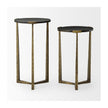 Mercana Atticus Antiqued Gold Metal Nesting Accent Tables - Set of 2