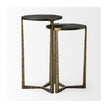 Mercana Atticus Antiqued Gold Metal Nesting Accent Tables - Set of 2