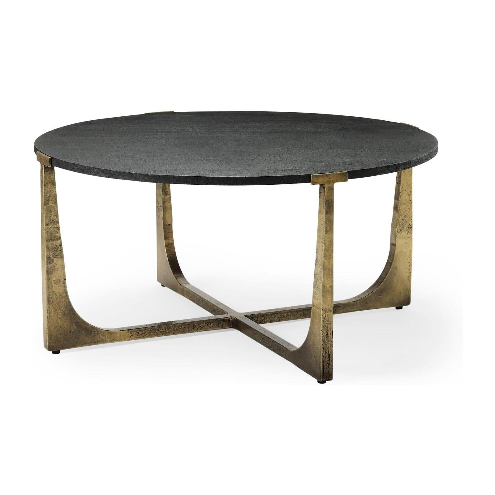 Mercana Atticus Antiqued Gold Metal Coffee Table