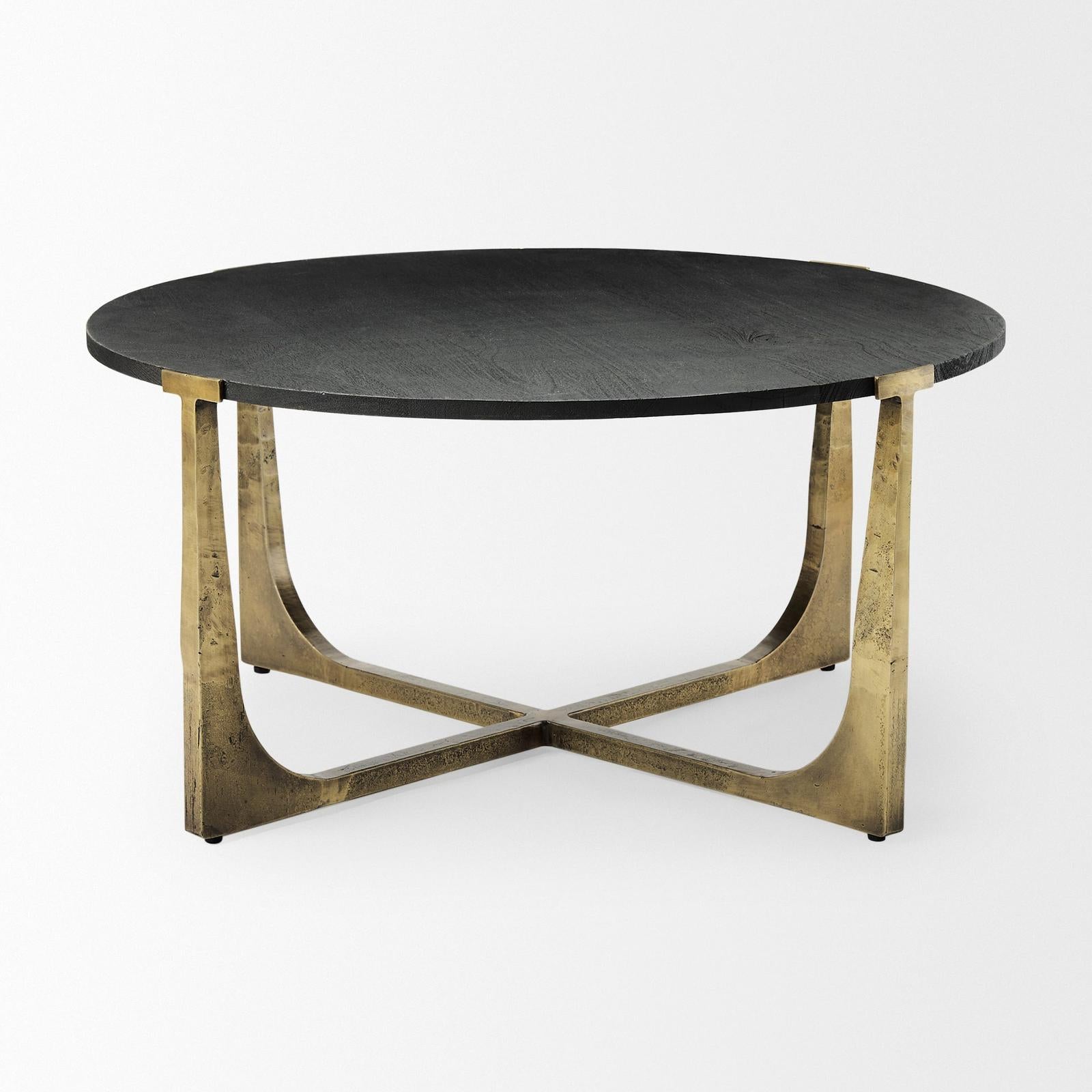 Mercana Atticus Antiqued Gold Metal Coffee Table