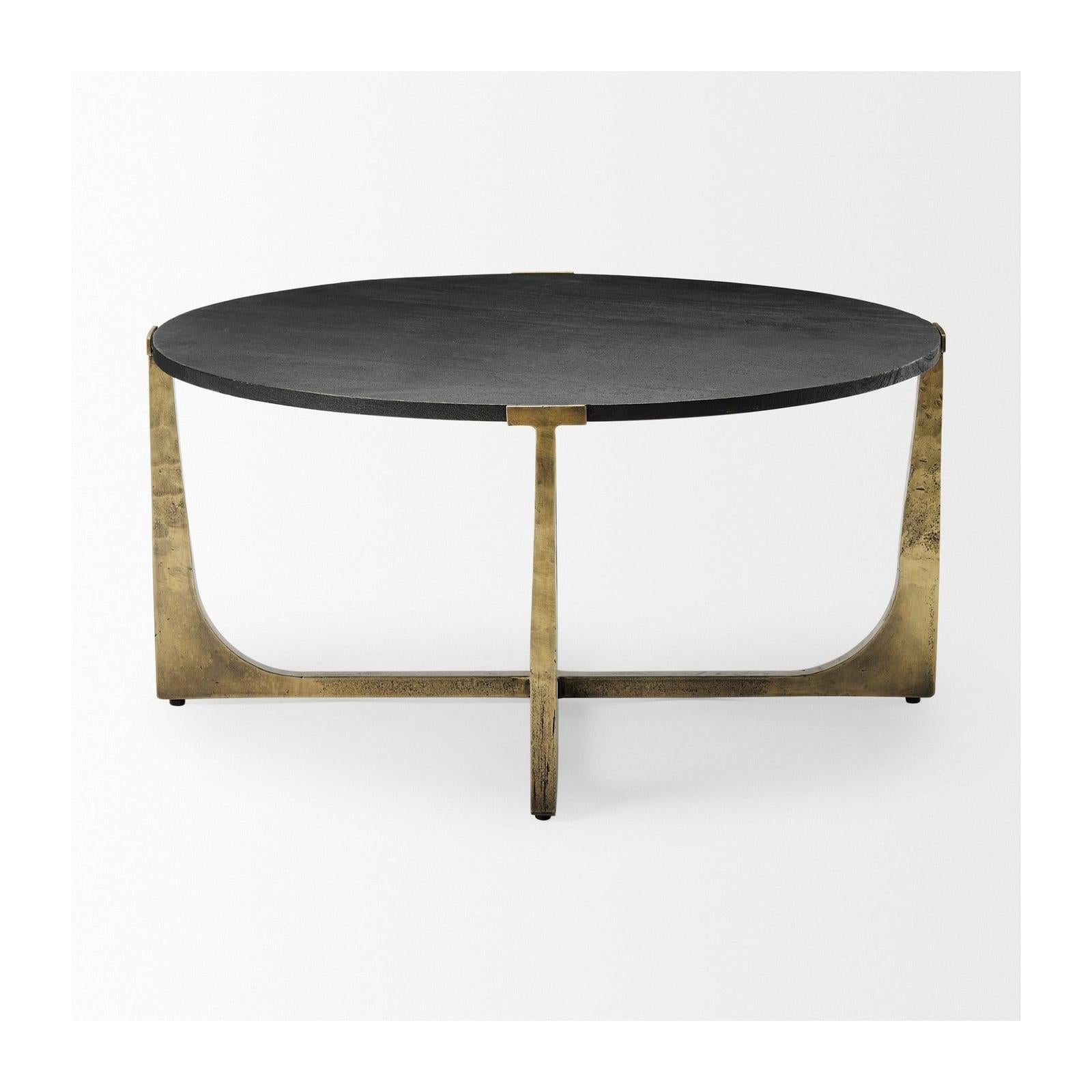Mercana Atticus Antiqued Gold Metal Coffee Table