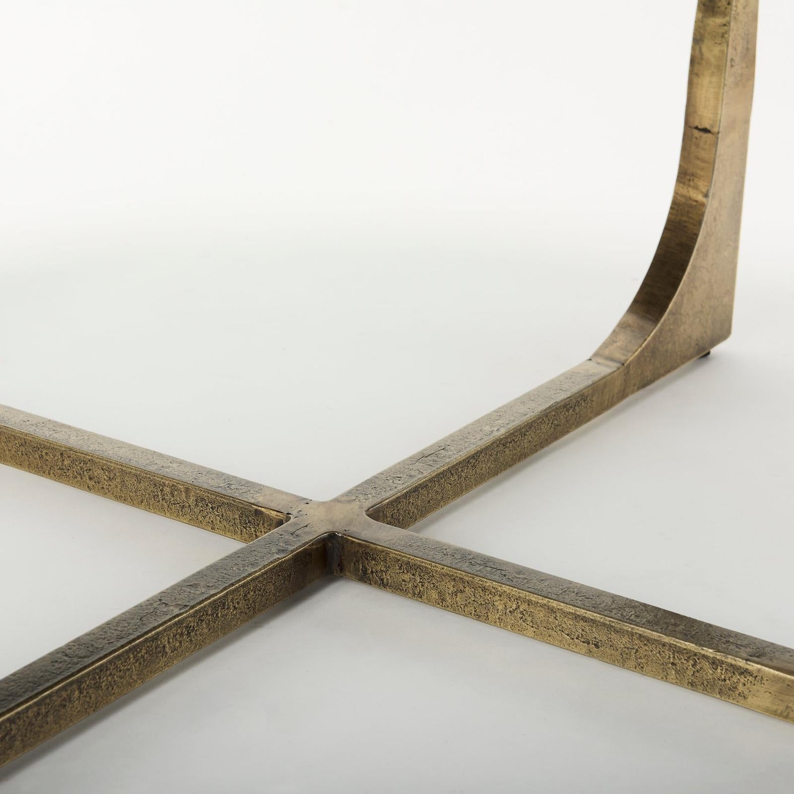 Mercana Atticus Antiqued Gold Metal Coffee Table