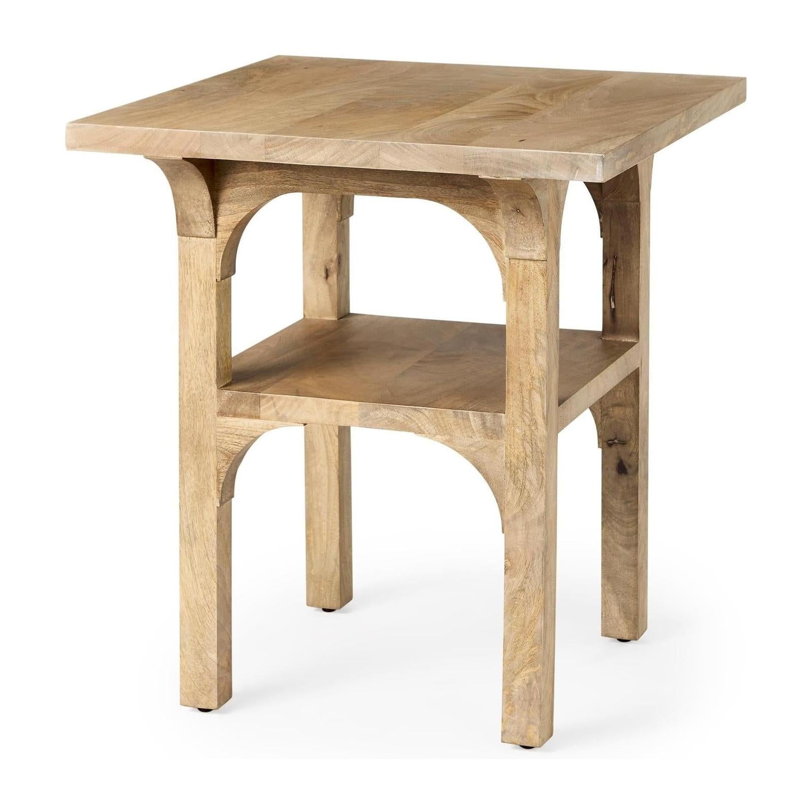 Mercana Candace Light Wood Bridge Accent Table