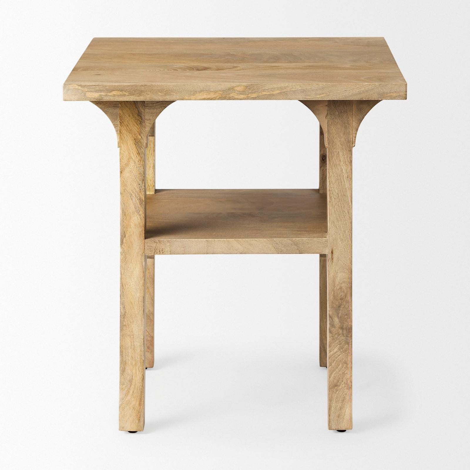 Mercana Candace Light Wood Bridge Accent Table