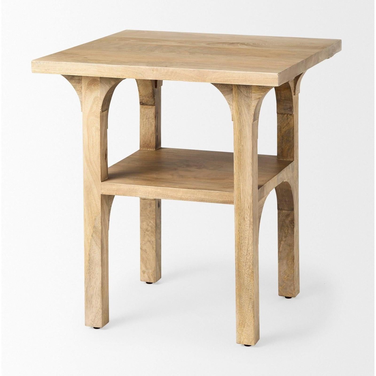 Mercana Candace Light Wood Bridge Accent Table