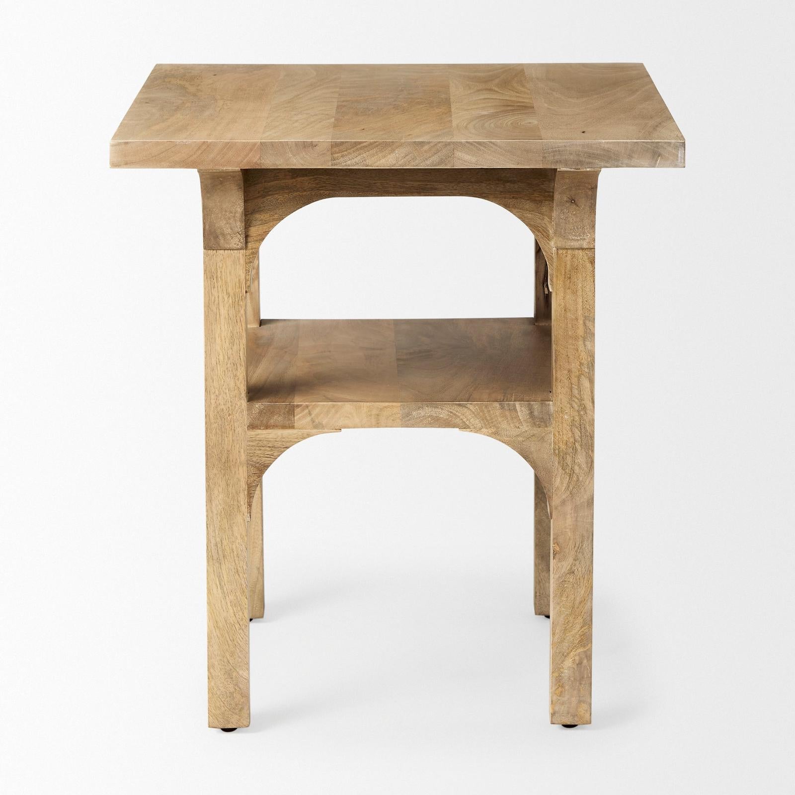 Mercana Candace Light Wood Bridge Accent Table