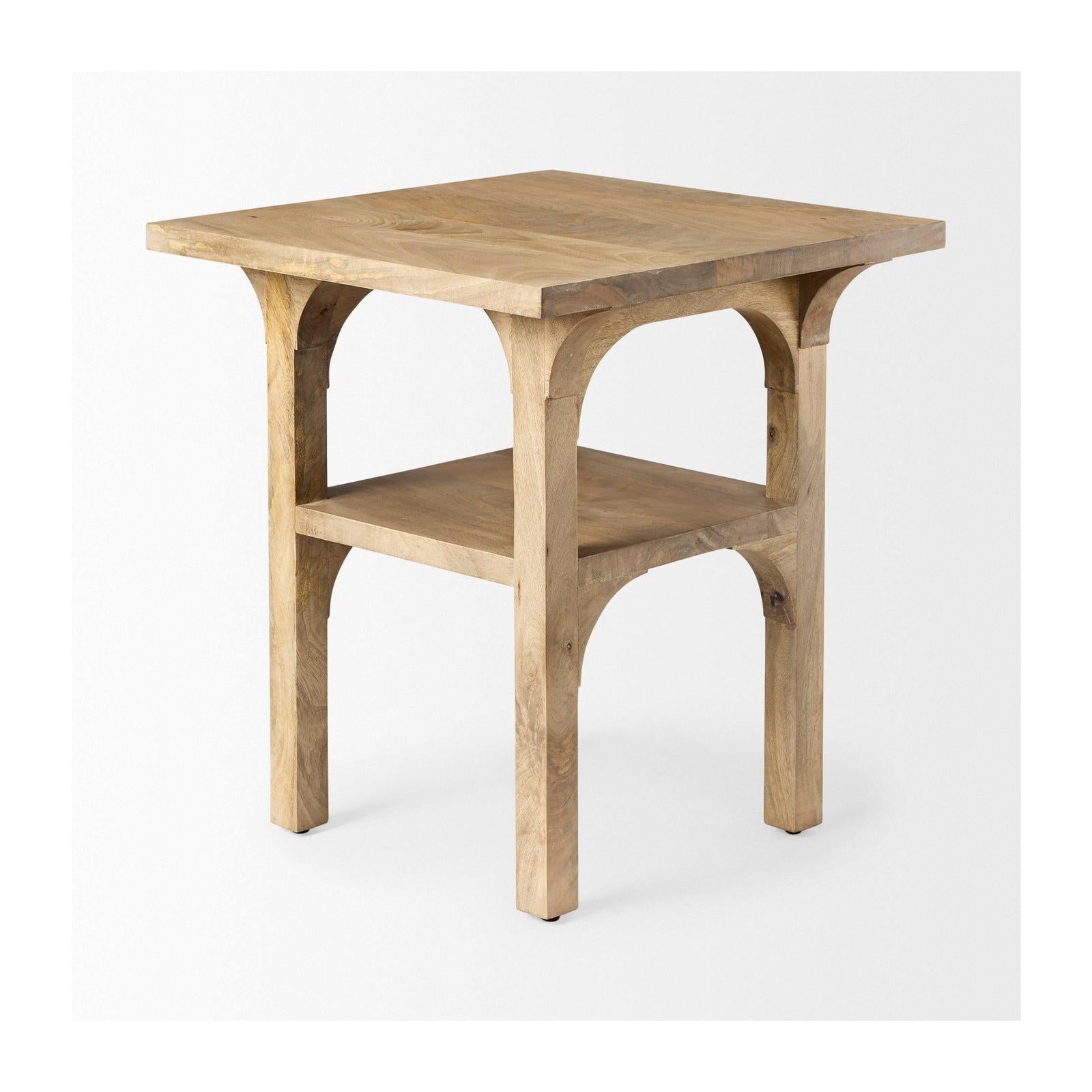 Mercana Candace Light Wood Bridge Accent Table