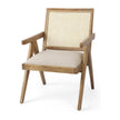 Mercana Donna Wood Cane-Back w/ Beige Upholstered Seat Dining Chair Clearance