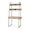 Mercana Cordell Light Brown Wood W/Gold Metal Office Desk Clearance