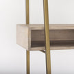 Mercana Cordell Light Brown Wood W/Gold Metal Office Desk Clearance