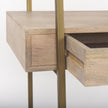 Mercana Cordell Light Brown Wood W/Gold Metal Office Desk Clearance