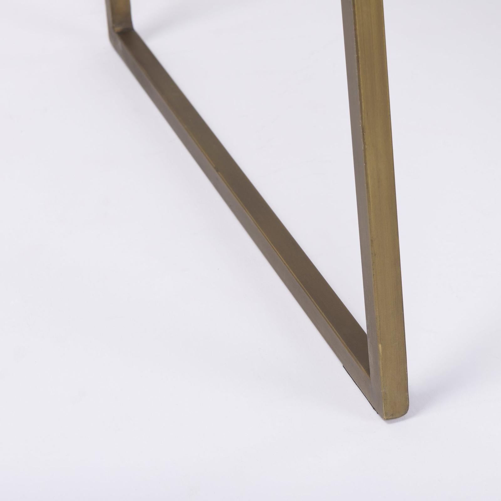 Mercana Cordell Light Brown Wood W/Gold Metal Office Desk Clearance