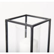 Mercana Cindy Matte Black Metal and Hurricane Glass Pillar Tabletop Candle Holders- Set of 2 Clearance
