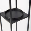 Mercana Cindy Matte Black Metal and Hurricane Glass Pillar Tabletop Candle Holders- Set of 2 Clearance