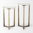 Mercana Atticus Antiqued Gold Metal Nesting Accent Tables - Set of 2
