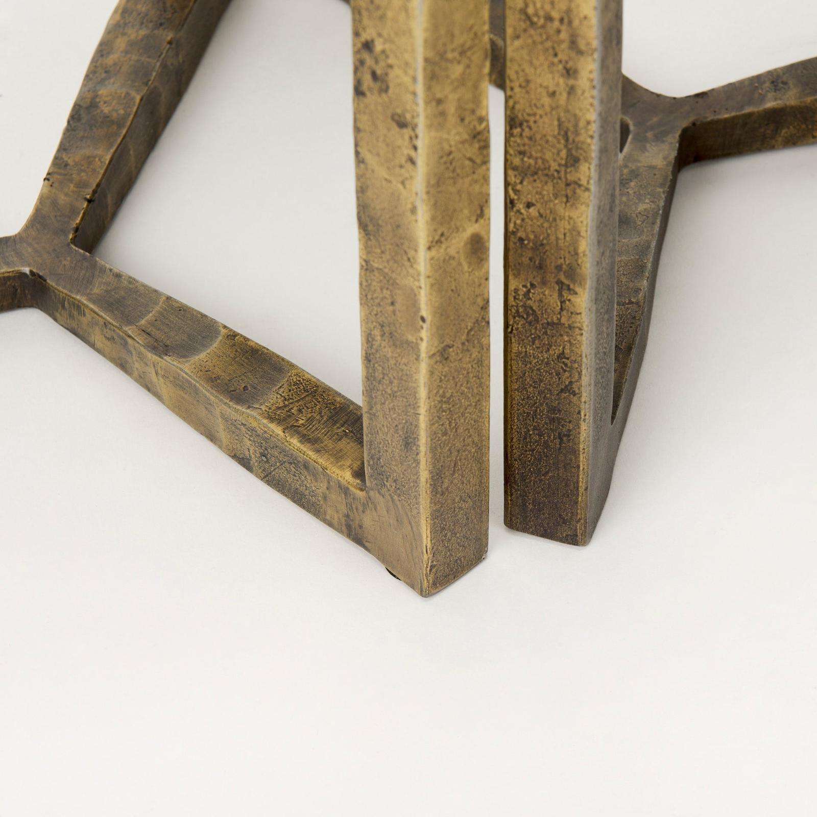 Mercana Atticus Antiqued Gold Metal Nesting Accent Tables - Set of 2