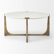 Mercana Atticus Antiqued Gold Metal Coffee Table
