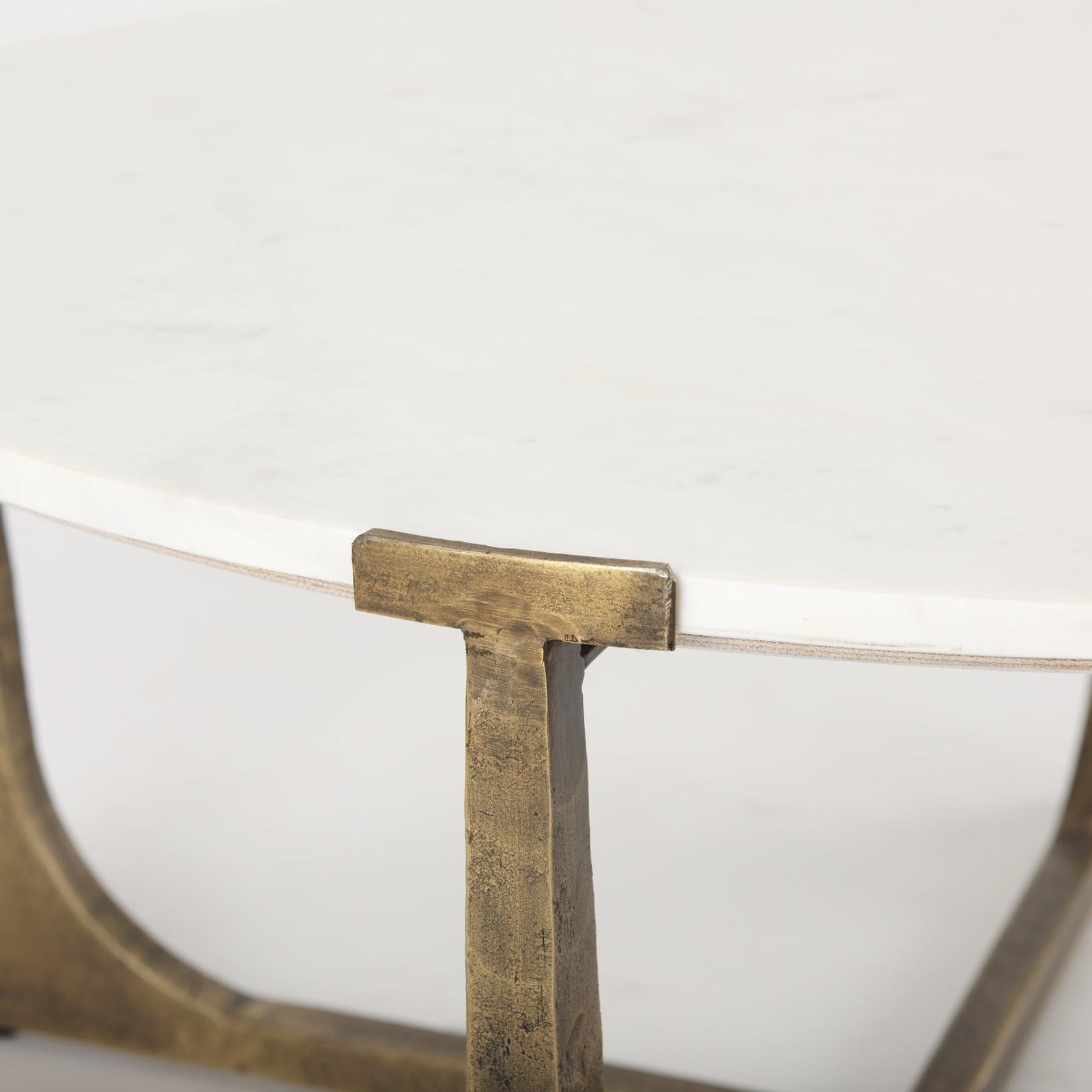 Mercana Atticus Antiqued Gold Metal Coffee Table