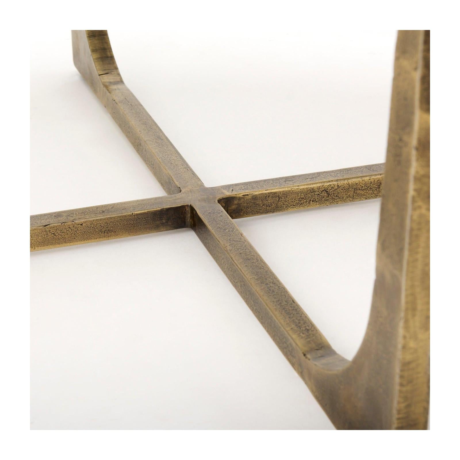Mercana Atticus Antiqued Gold Metal Coffee Table