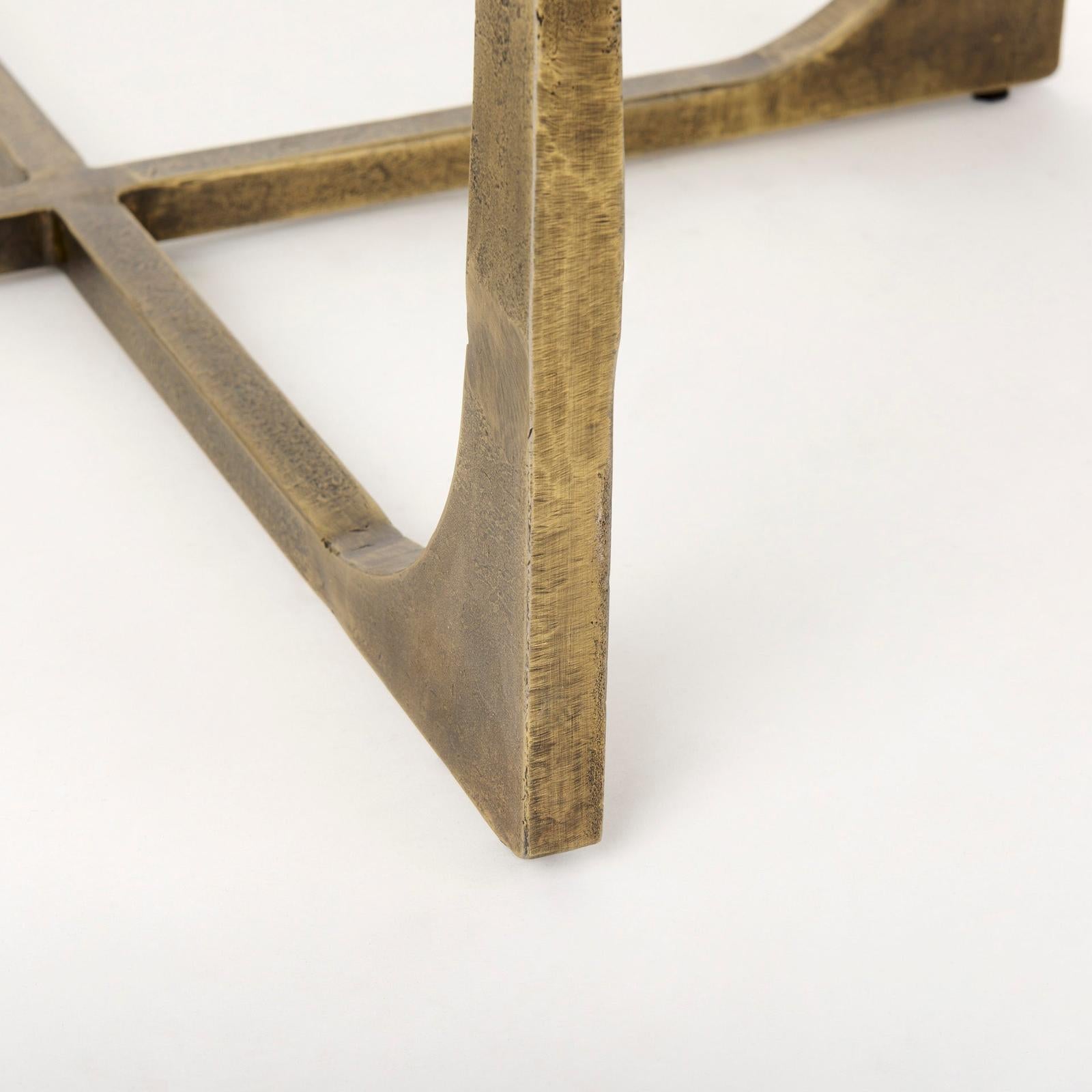 Mercana Atticus Antiqued Gold Metal Coffee Table