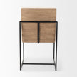 Mercana Stamford Beige Upholstered Seat w/ Wood Back, Black Metal Frame Dining Chair w/ Arms Clearance