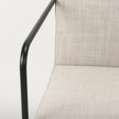 Mercana Stamford Beige Upholstered Seat w/ Wood Back, Black Metal Frame Dining Chair w/ Arms Clearance