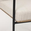 Mercana Stamford Beige Upholstered Seat w/ Wood Back, Black Metal Frame Dining Chair w/ Arms Clearance