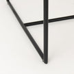 Mercana Stamford Beige Upholstered Seat w/ Wood Back, Black Metal Frame Dining Chair w/ Arms Clearance