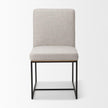 Mercana Stamford Beige Upholstered Seat w/ Wood Back, Black Metal Frame Dining Chair
