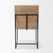 Mercana Stamford Beige Upholstered Seat w/ Wood Back, Black Metal Frame Dining Chair