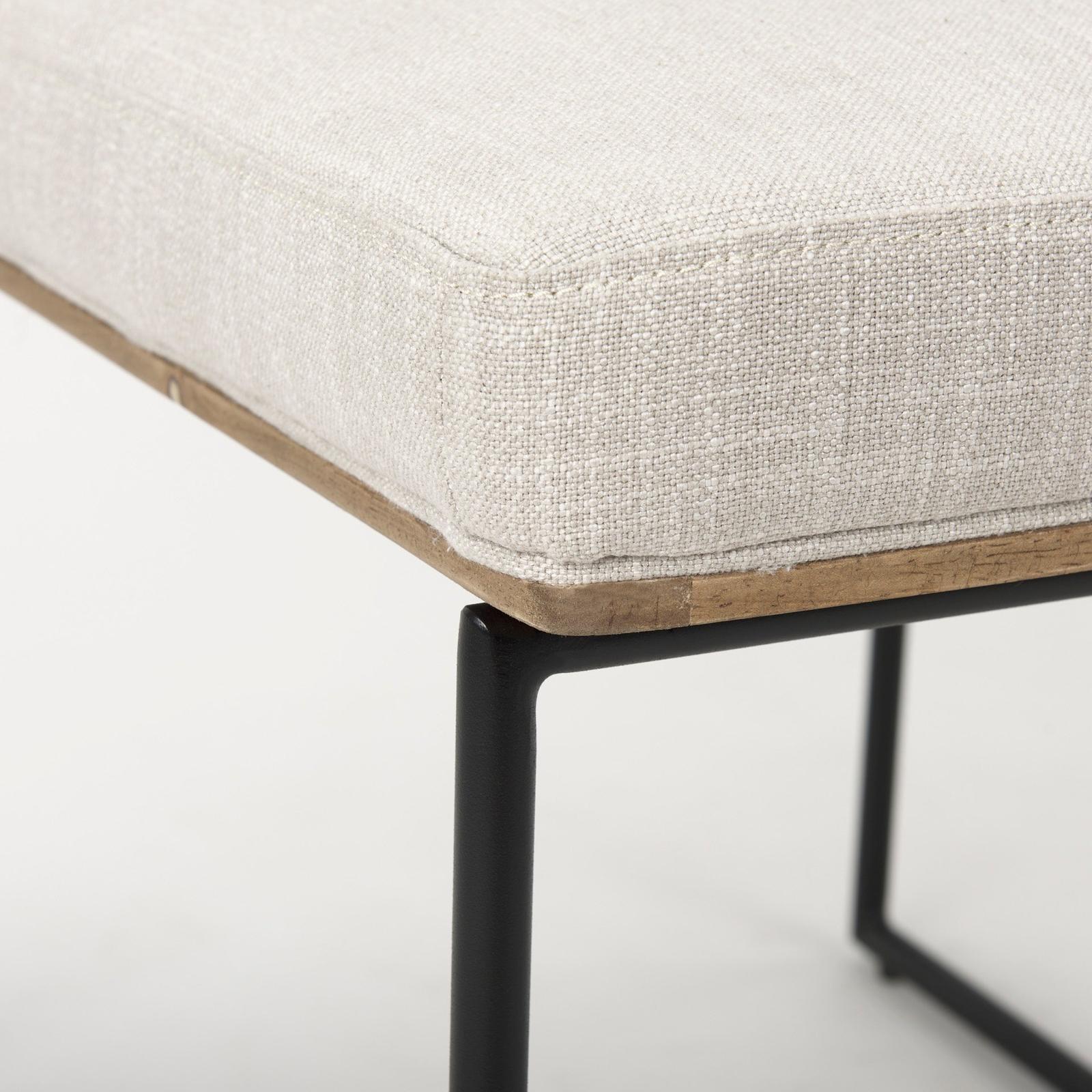 Mercana Stamford Beige Upholstered Seat w/ Wood Back, Black Metal Frame Dining Chair