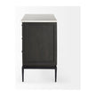 Mercana Divina Black-Brown Wood w/ White Marble Top and Black Metal Base Accent Cabinet