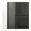 Mercana Divina Black-Brown Wood w/ White Marble Top and Black Metal Base Accent Cabinet