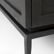 Mercana Divina Black-Brown Wood w/ White Marble Top and Black Metal Base Accent Cabinet