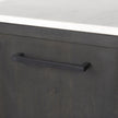 Mercana Divina Black-Brown Wood w/ White Marble Top and Black Metal Base Sideboard